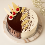 Divine Cream Swirled Black Forest Round Cake