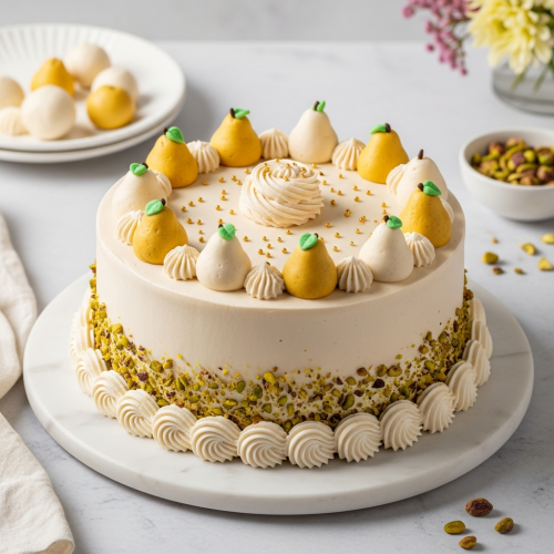 Homestyle Butterscotch Torte Cake with Semi Fondant