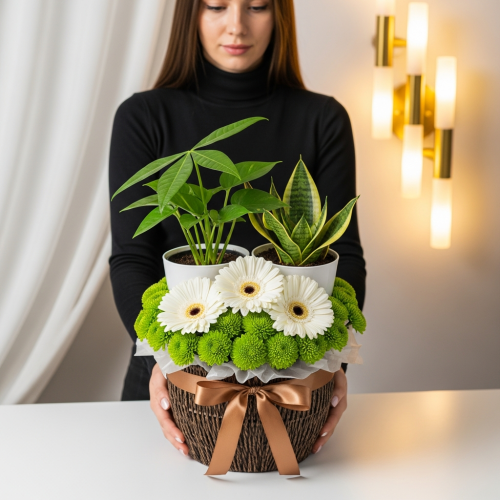 Romantic Gerbera Garden Square Bouquet - Image 4