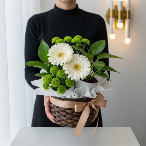 Romantic Gerbera Garden Square Bouquet - Image 2