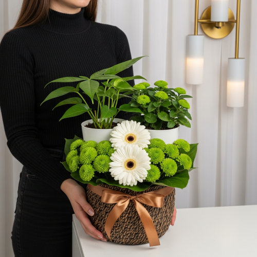 Romantic Gerbera Garden Square Bouquet - Image 3