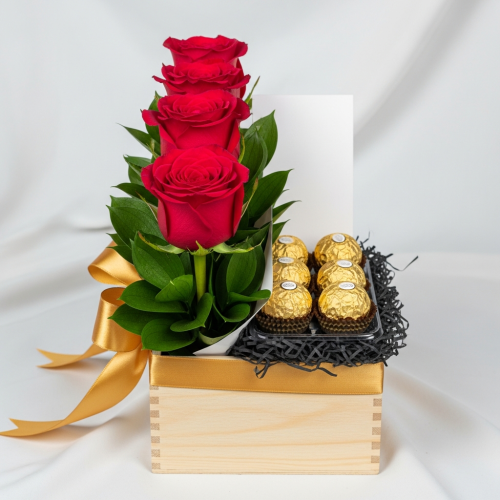 Majestic Ruby Rose Square Bouquet - Image 2