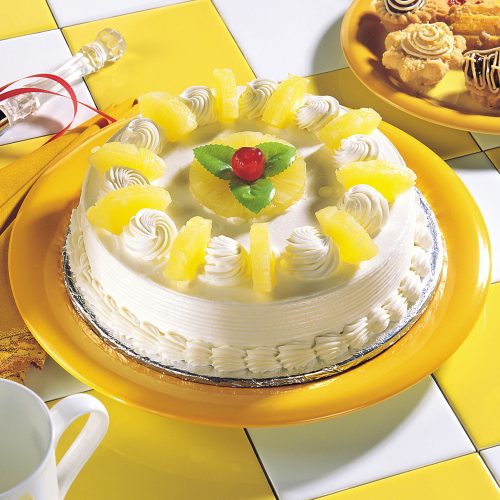 Frosted Pineapple Cream Round Cake - Image 2