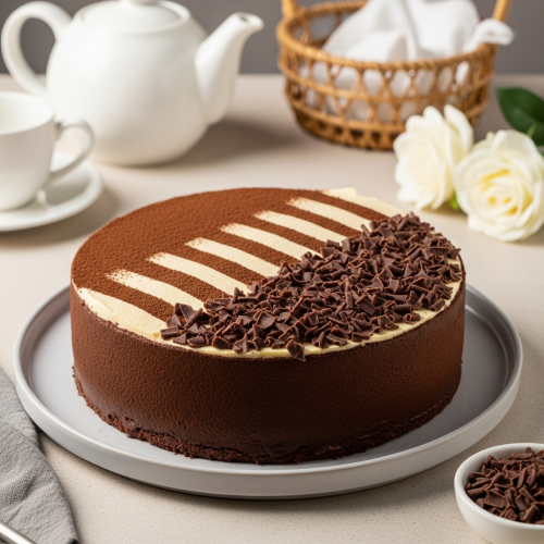 Exquisite Round Black Forest Cream Cake close up detail