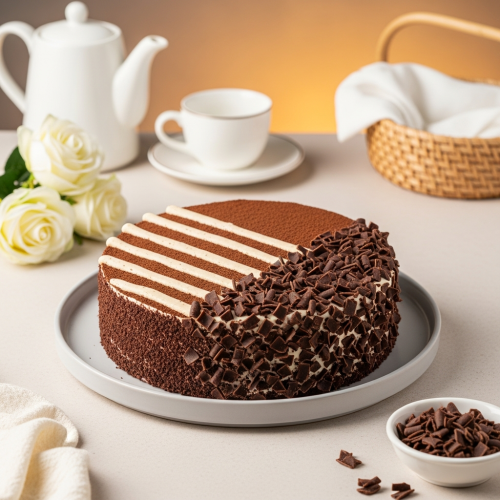 Exquisite Round Black Forest Cream Cake lifestyle