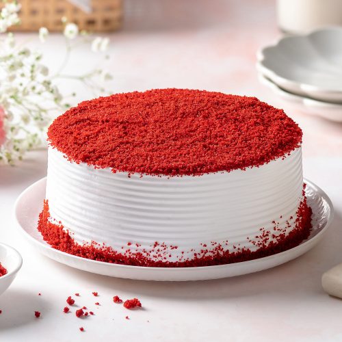 Red Velvet Cake with Vanilla Cream Swirls