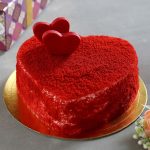 Dreamy Red Heart Semi Fondant Layer Cake
