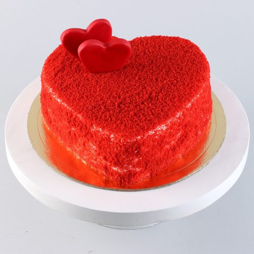 Dreamy Red Heart Semi Fondant Layer Cake - Image 2