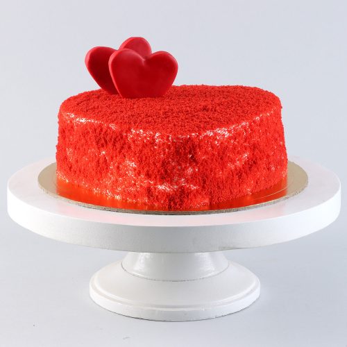 Dreamy Red Heart Semi Fondant Layer Cake - Image 3