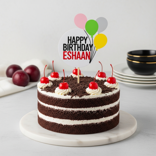 Tempting The Midnight Round Forest Cake side view