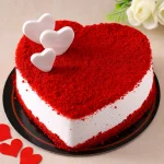Heart Shaped Red Velvet Semi Fondant Cake