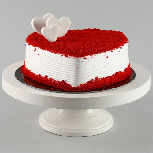 Heart Shaped Red Velvet Semi Fondant Cake - Image 3