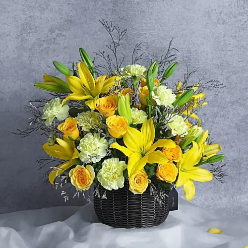 Vibrant Gilded Lily Basket