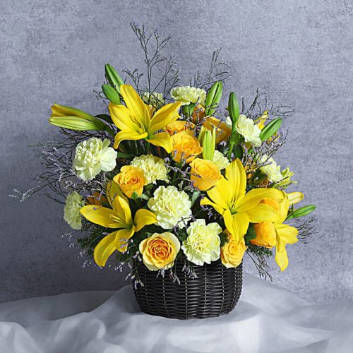 Vibrant Gilded Lily Basket - Image 3