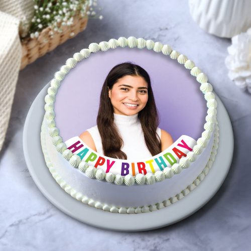 Pineapple Photo Round Cake - Image 2