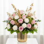 Blooming Rosy Frame Portrait Bouquet featured