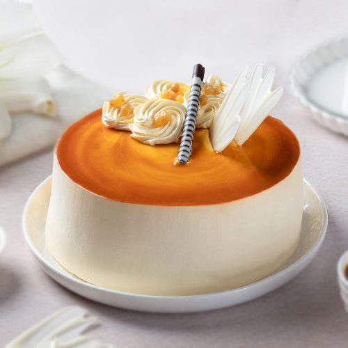 Golden Butterscotch Round Cream Cake - Image 2