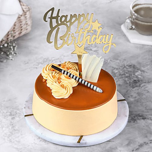Butterscotch Photo Birthday Cake