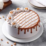 Whipped Glazed Caramel Cream Round Cake