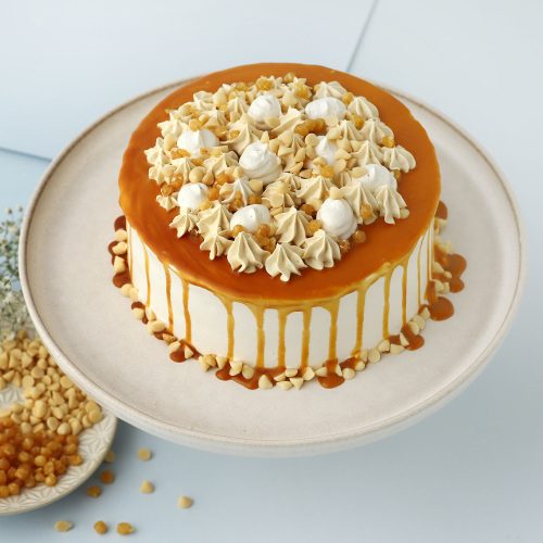Delicate Caramel Drip Round Cake - Image 2