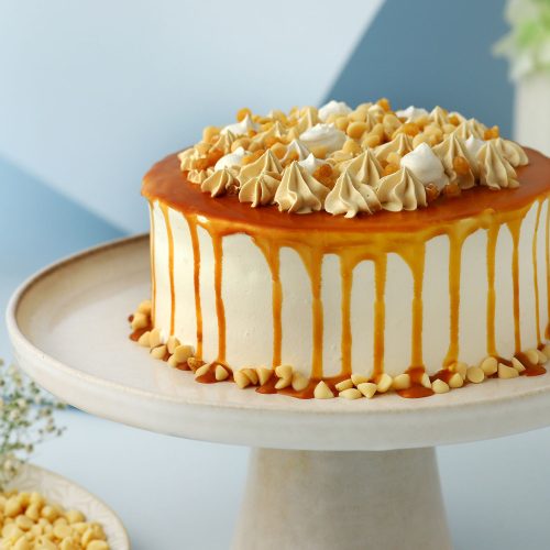Delicate Caramel Drip Round Cake - Image 3