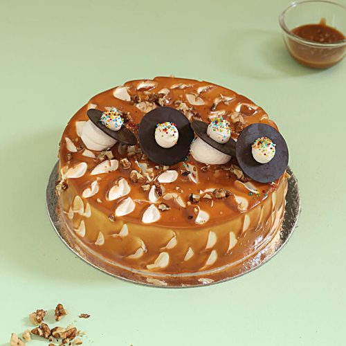 Splendid Walnut Caramel Round Cake