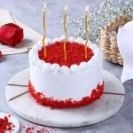 Round Red Velvet Cream Cake