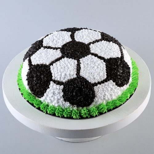 Square Chocolate Cream Football Cake - Image 3