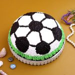 Square Chocolate Cream Football Cake