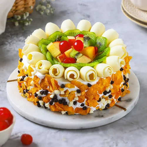 Round Fruit Cream Cake - Image 2