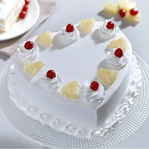 Dreamy Zesty Pineapple Heart Cream Cake - Image 3