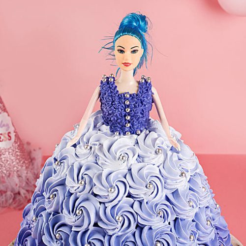 Purple Doll Cream Cake - Image 3