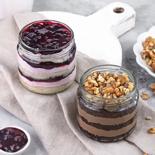 Walnut Blueberry Square Jars Cake - Image 2