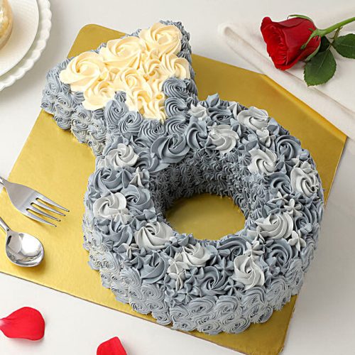 Azure Square Cream Cake - Image 2