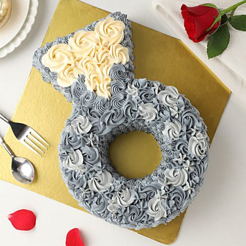 Azure Square Cream Cake - Image 3