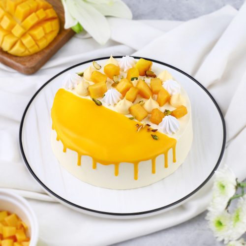 Mango Mousse Round Cake - Image 2