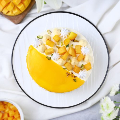 Mango Mousse Round Cake - Image 3