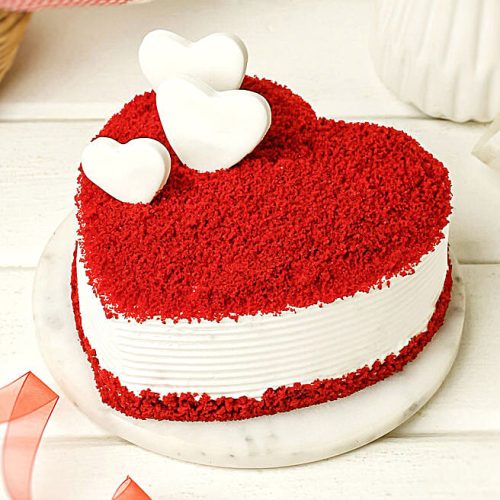 Adoring Heart Red Velvet Semi Fondant