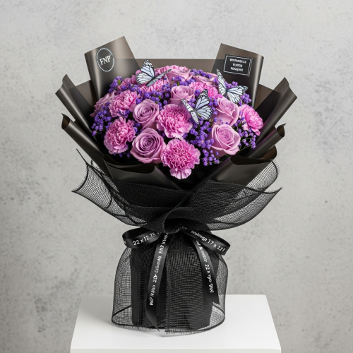 Whimsical Purple Reverie Bouquet side view