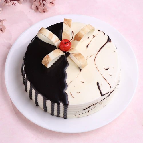 Dual Glaze Chocolate Half Cake