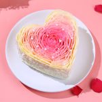 Pink Rose Heart Cake